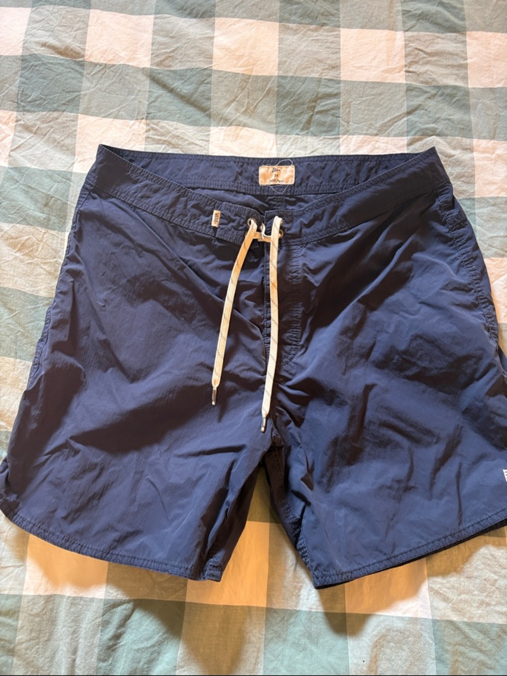 Vans Men's Navy Blue Swim Board Shorts with White Drawstring